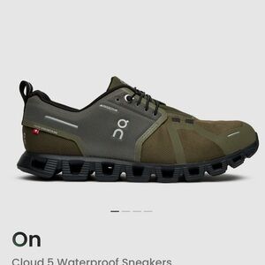 On Cloud 5 Waterproof Sneakers - Olive and Black